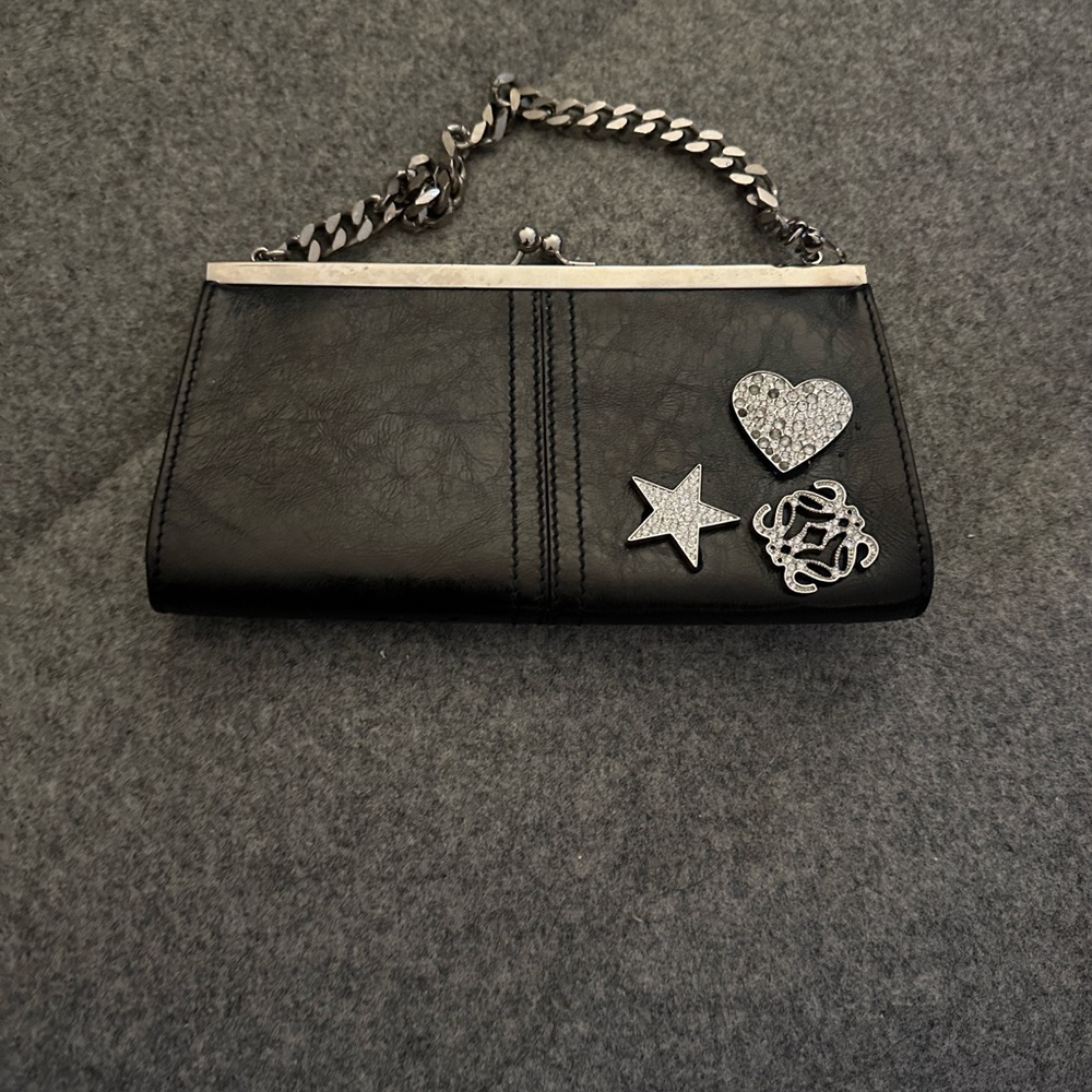 Loewe Black Clutch with Silver Charms